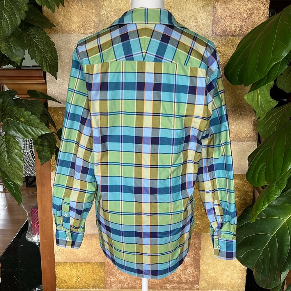Robert Talbott Men’s Plaid Button Down Collared 100% Cotton Shirt, Size M - Picture 4 of 9